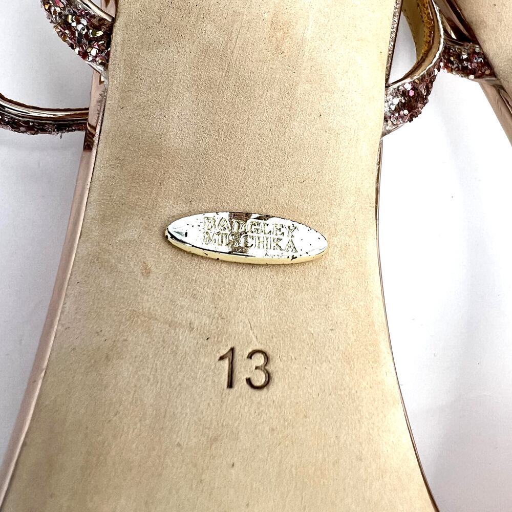Badgley Mischka Olympia High Heel Glitter Sandals Rose Gold Women's 13 - Picture 11 of 11